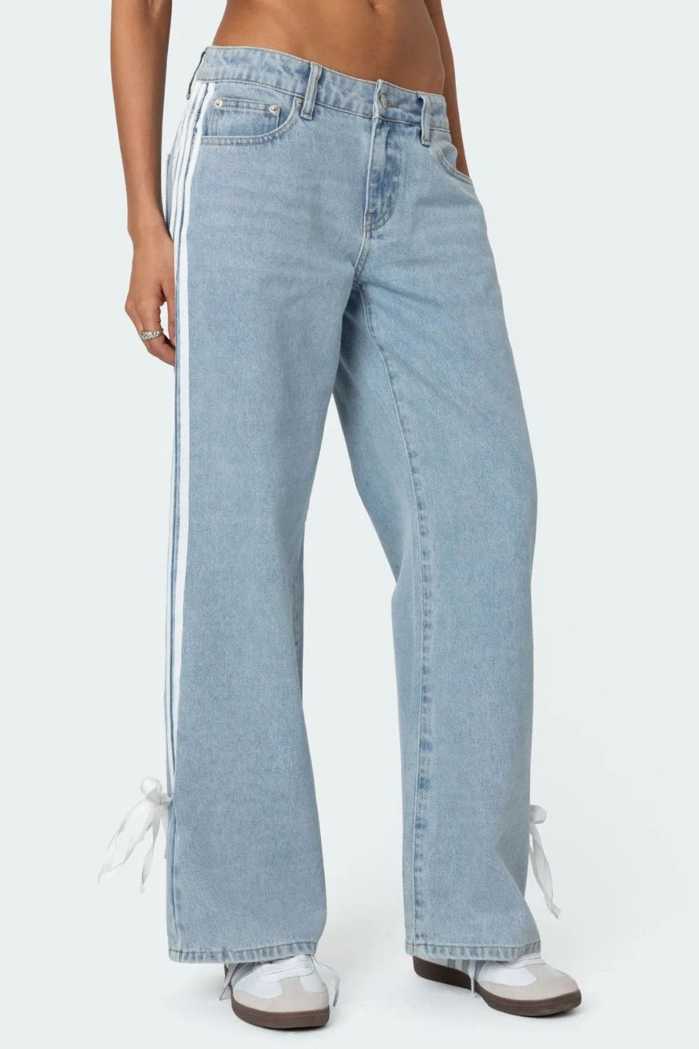 TEEK - Side Striped Loose Fit Jeans JEANS TEEK Trend Light Blue S