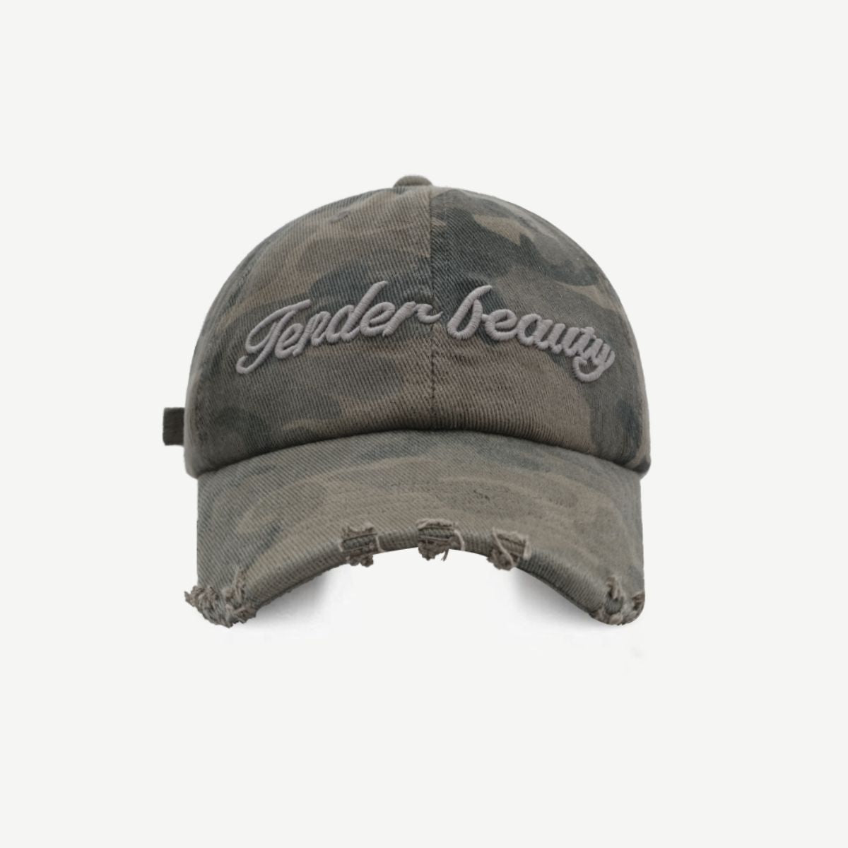 TEEK - Letter Graphic Camouflage Cotton Hat HAT TEEK Trend Charcoal  