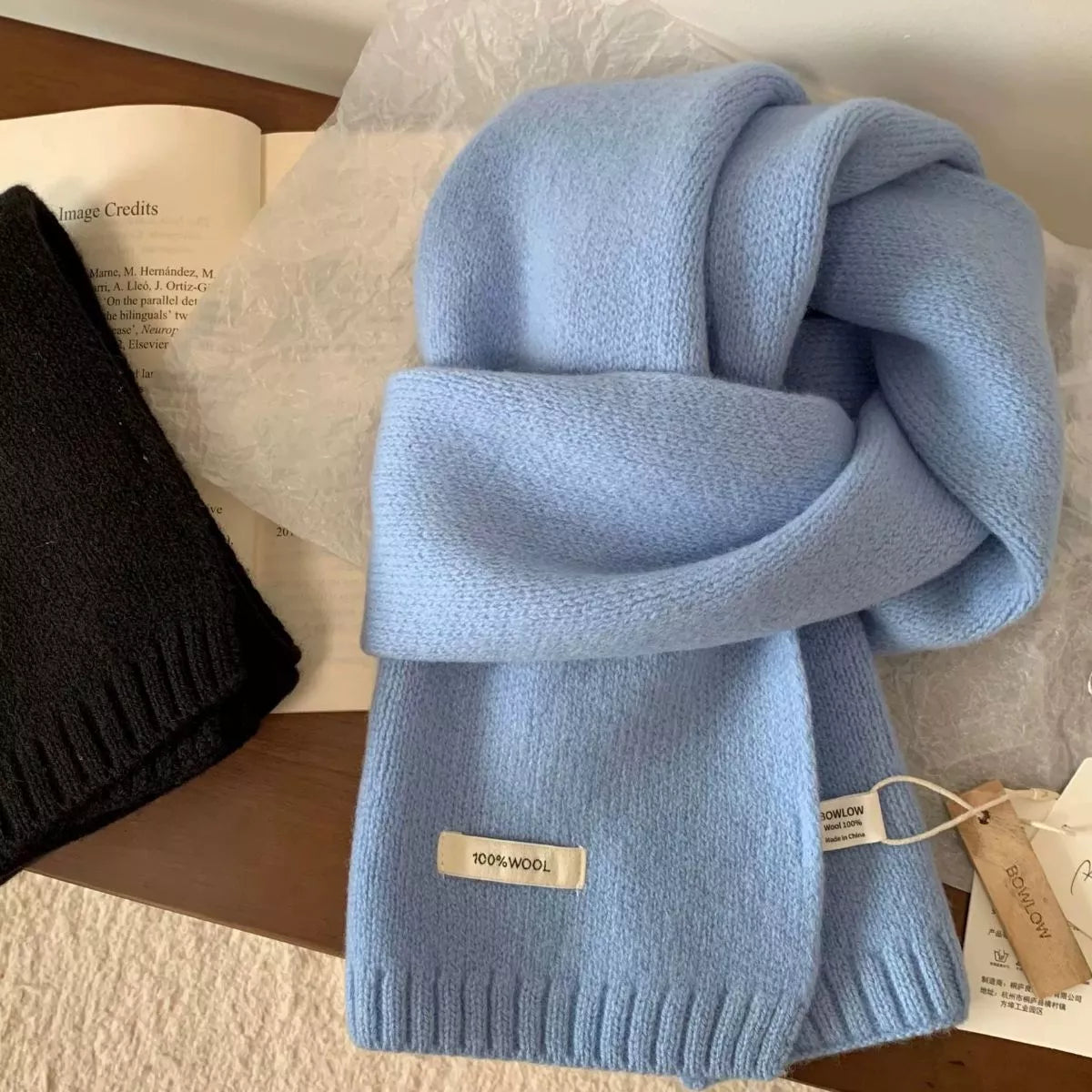 Warm Knitted Scarf Trendsi Light Gray One Size