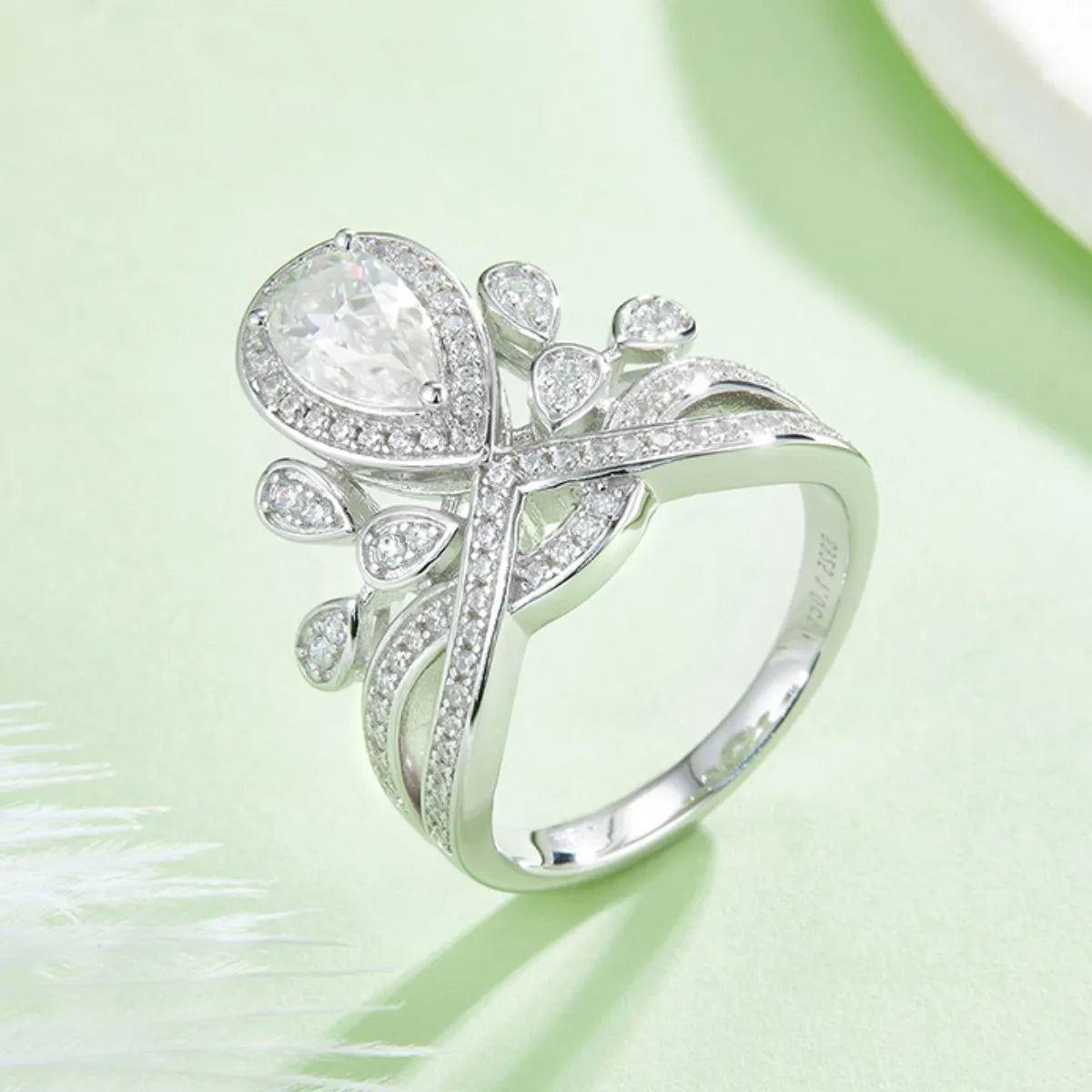 TEEK - 1 Carat Moissanite 925 Sterling Silver Ring JEWELRY TEEK Trend White 5