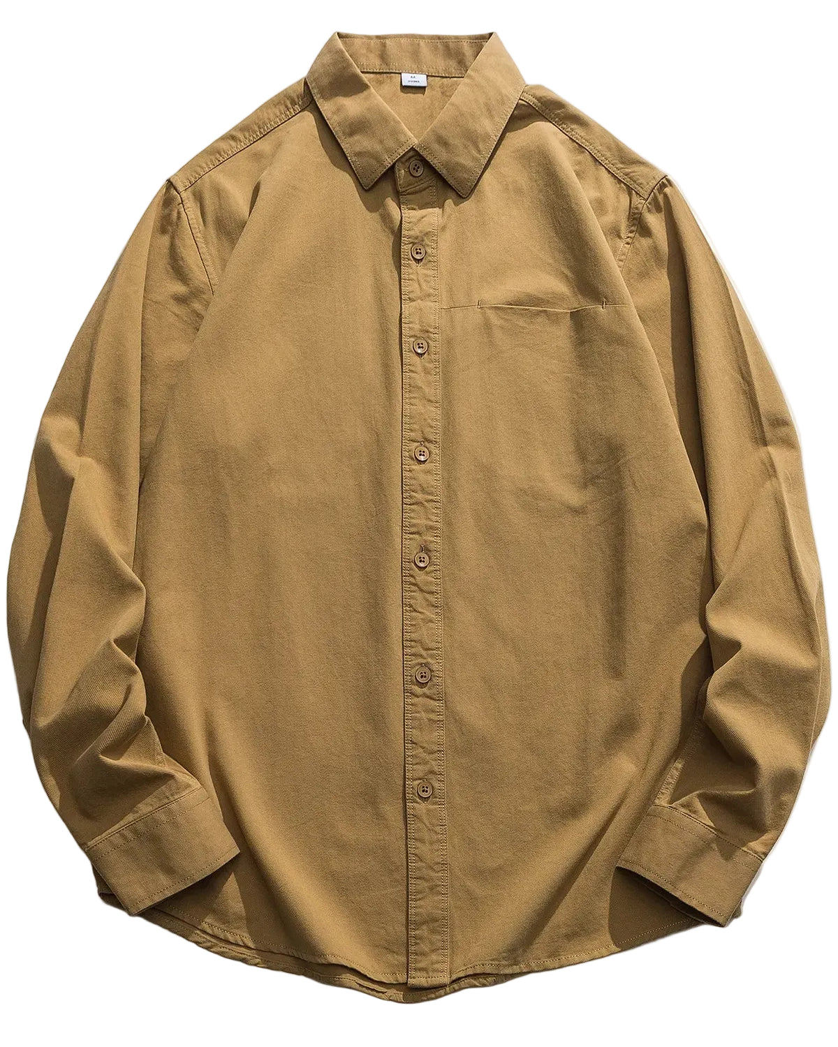 Men's Plus Size Casual Long Sleeve Shirt Trendsi Brown M