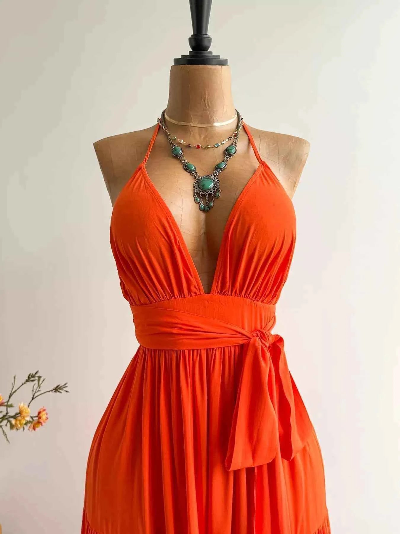 TEEK - Halter Neck Tiered Dress DRESS TEEK Trend