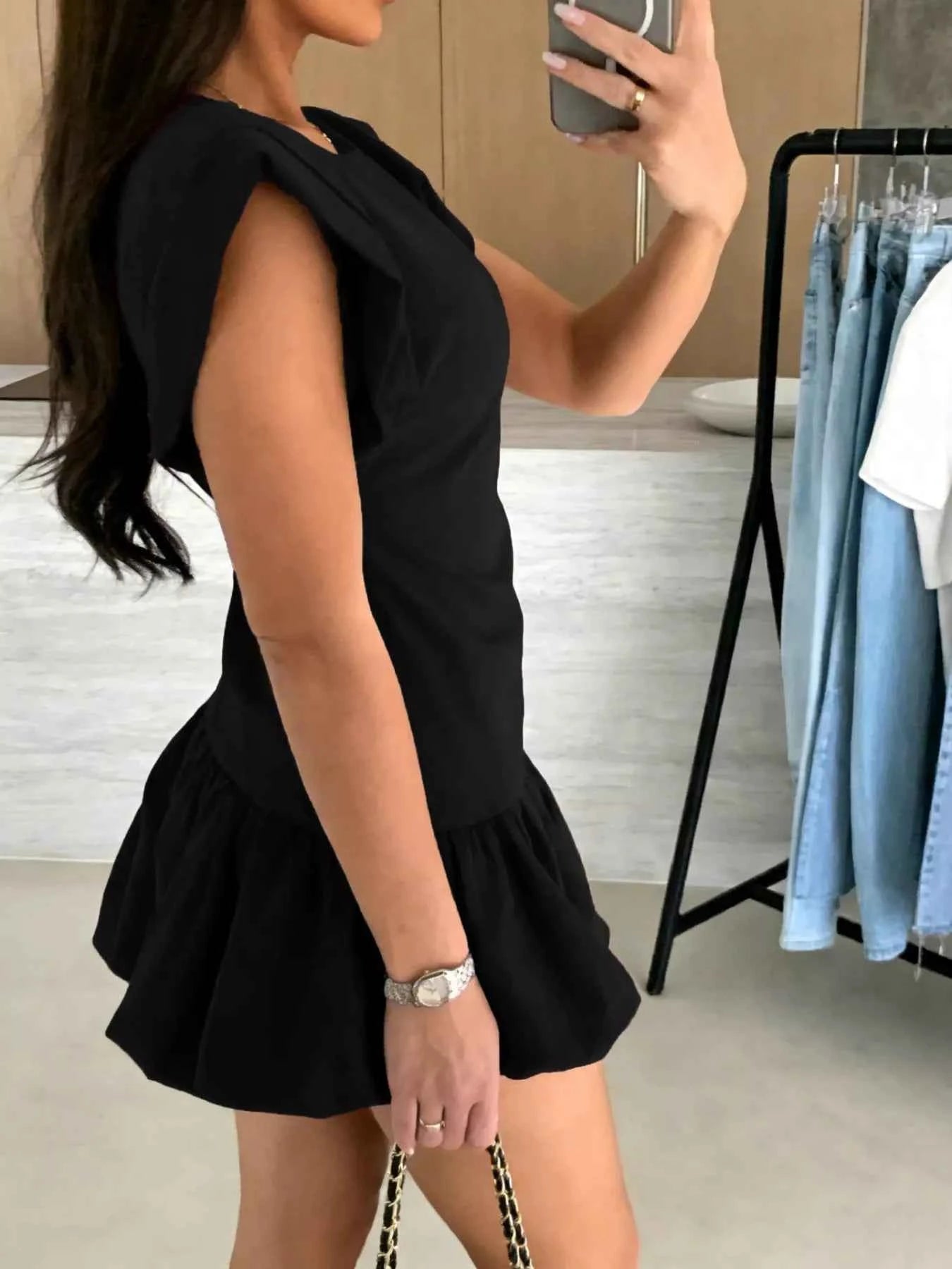 TEEK - Ruffle Hem Mini Dress DRESS TEEK Trend