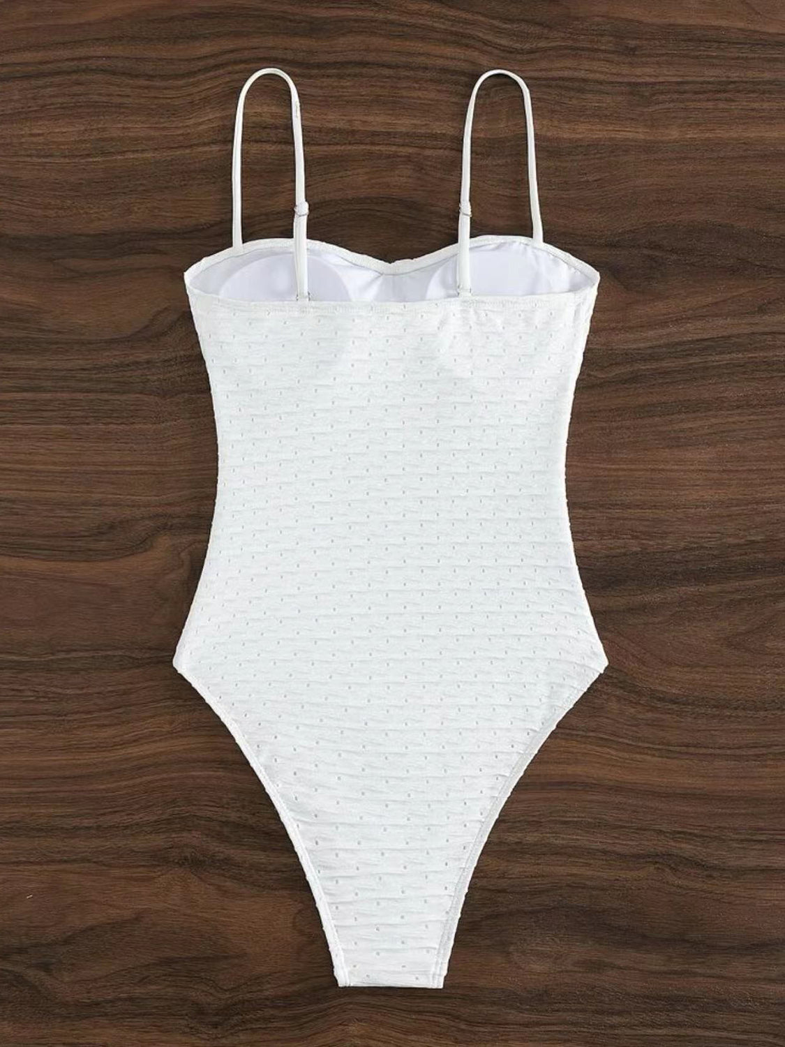 TEEK - White Sweetheart Neck Spaghetti Strap Swimsuit SWIMWEAR TEEK Trend   