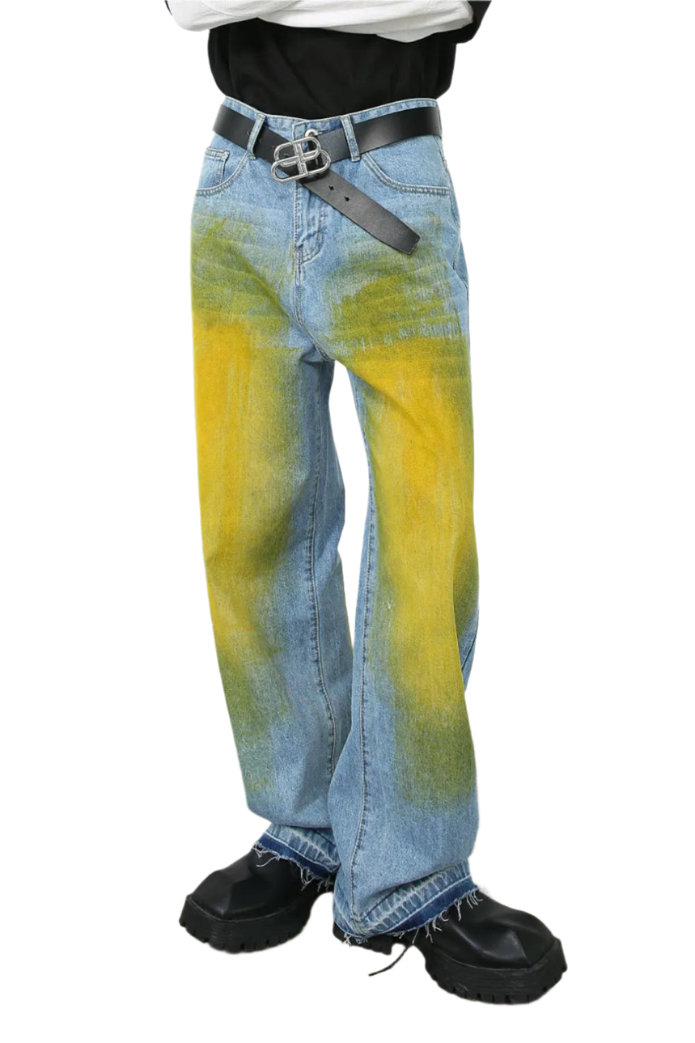 TEEK - Mens Contrast Baggy Medium Wash Jeans JEANS TEEK Trend S