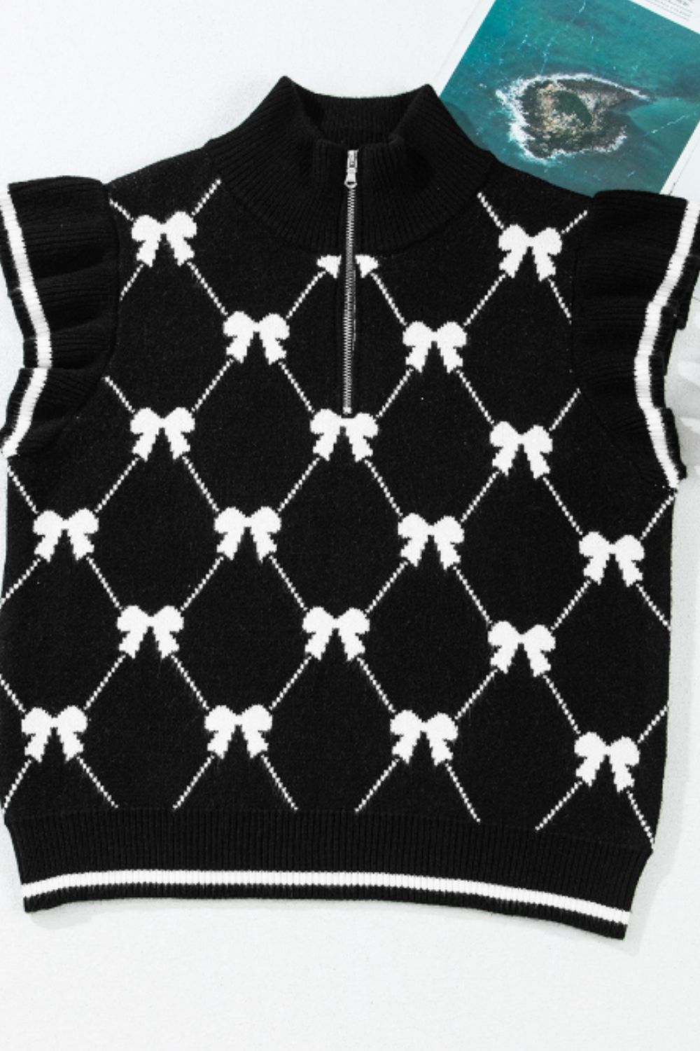 TEEK - Bow Half Zip Sweater Vest TOPS TEEK Trend