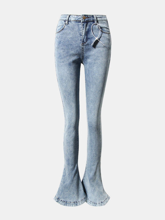 Buttoned Bootcut Jeans with Pockets  TEEK Trend   