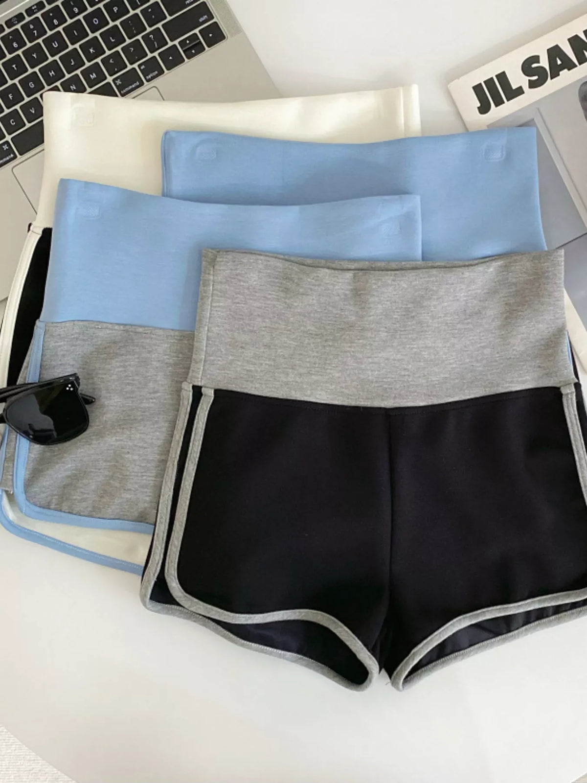 TEEK - High Waist Contrast Trim Shorts SHORTS TEEK Trend