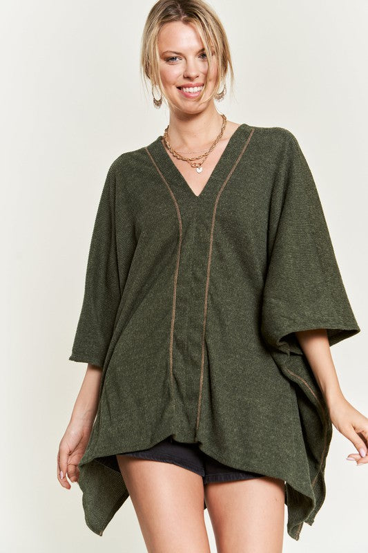 TEEK - V-NECK PONCHO TOP TOPS TEEK FG   