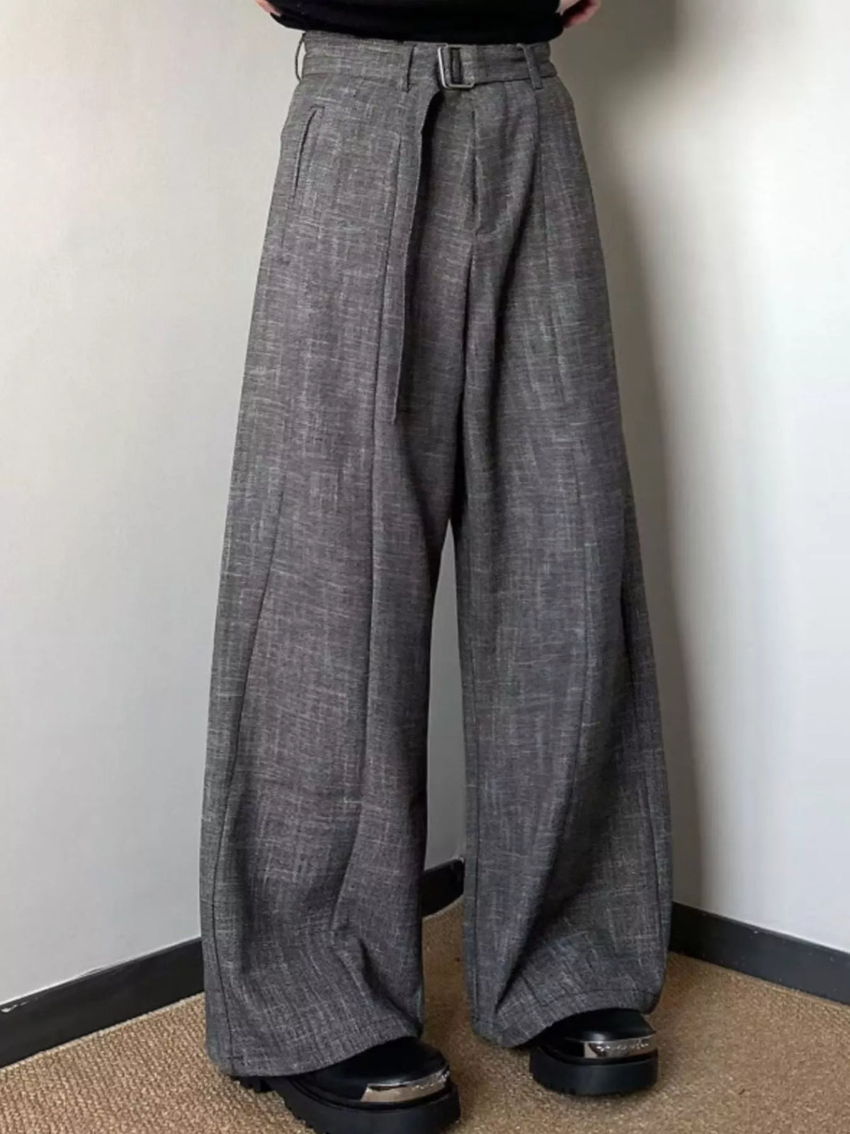 Men's Plus Size Belt Relaxed Fit Pants Trendsi