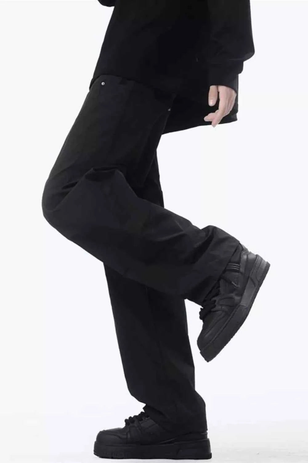 TEEK - Mens Full Size Relaxed Fit Drawstring Cargo Pants Plus Size PANTS TEEK Trend