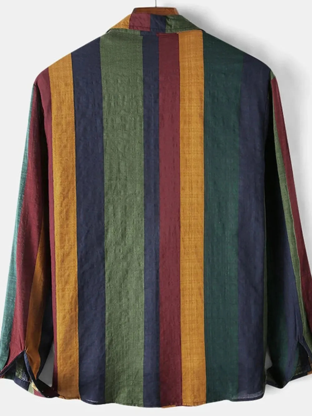 TEEK - Army Green Mens Contrast Striped Button Down Shirt TOPS TEEK Trend