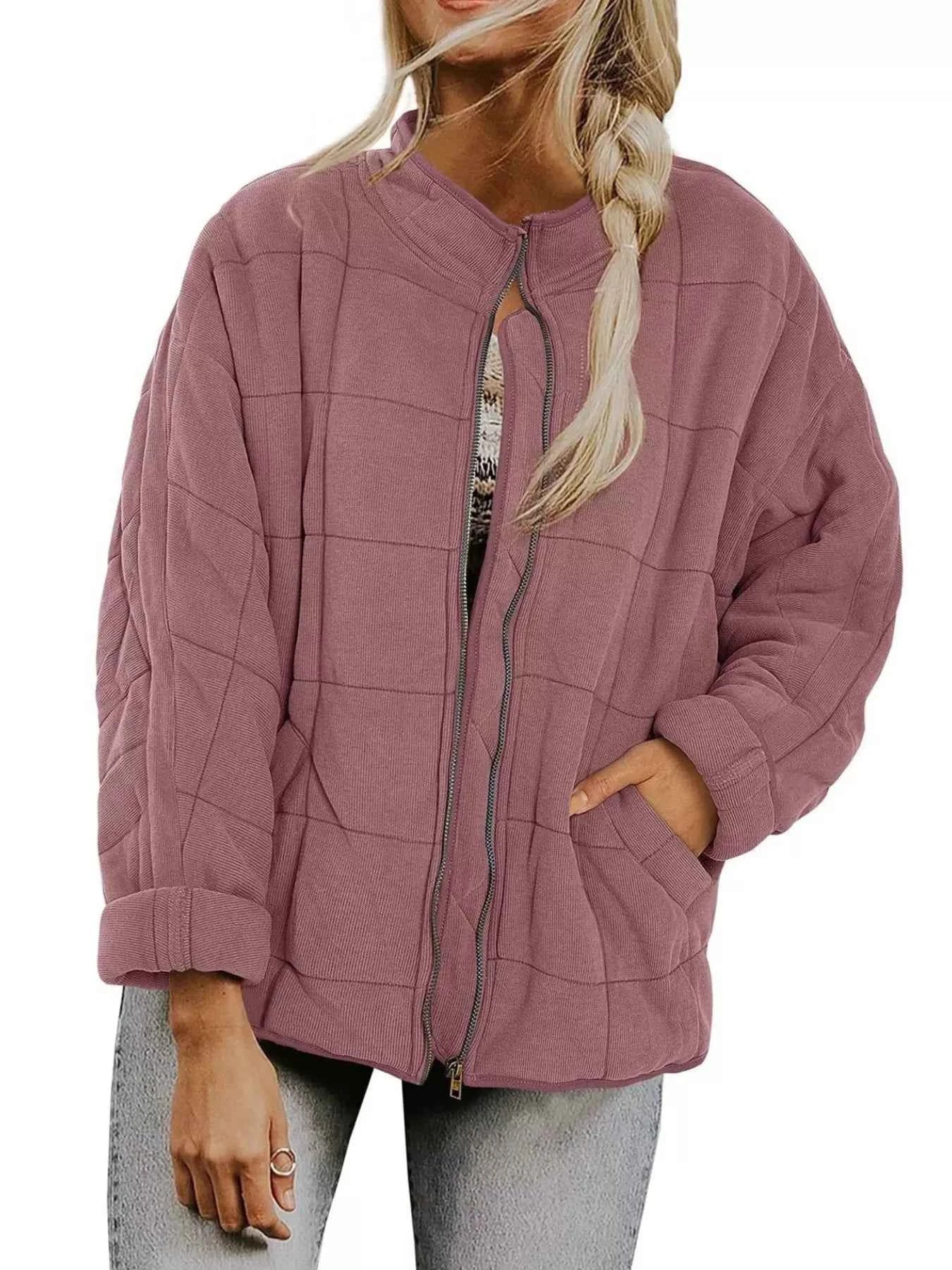 Quilted Zip Up Outerwear