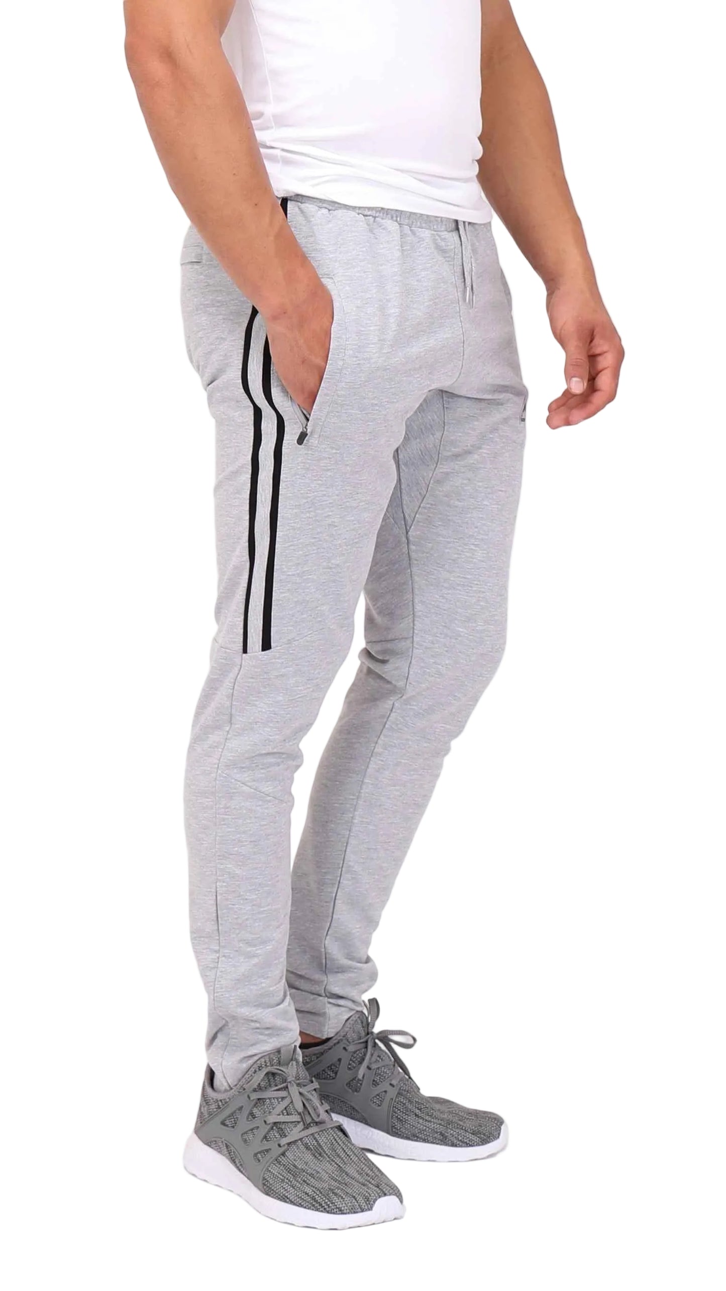 TEEK - Ultimate Flex Jogger Sweatpants - (Tall Fit) PANTS TEEK SCR Medium(30-33"Waist) 36 Light Grey Heather/Black