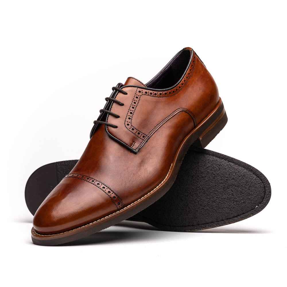 TEEK - 25-548-CGN GIOVANNI Italian Calfskin Lace Up Cognac SHOES TEEK ZI