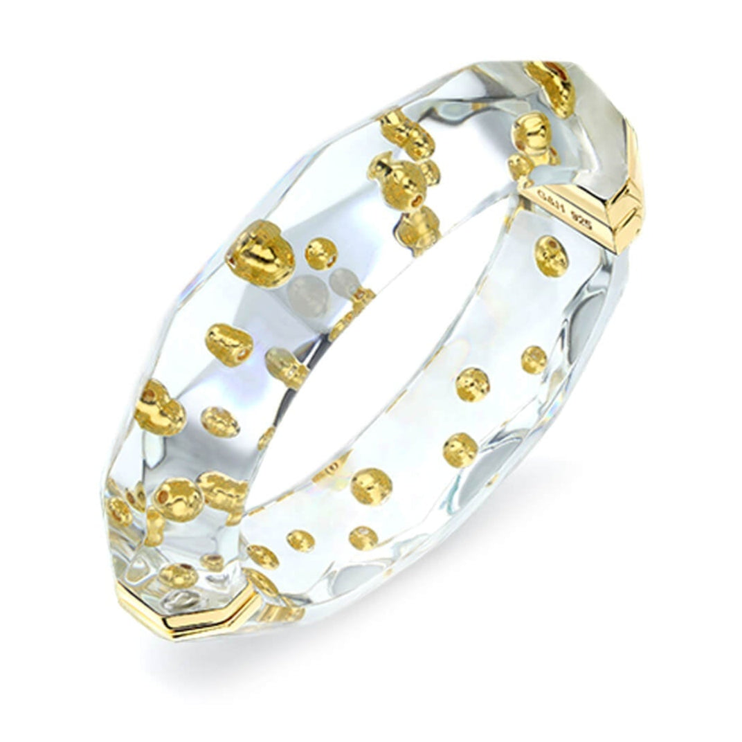 TEEK - Clear Faceted Lucite Bangle | Gold Beads JEWELRY TEEK GNH