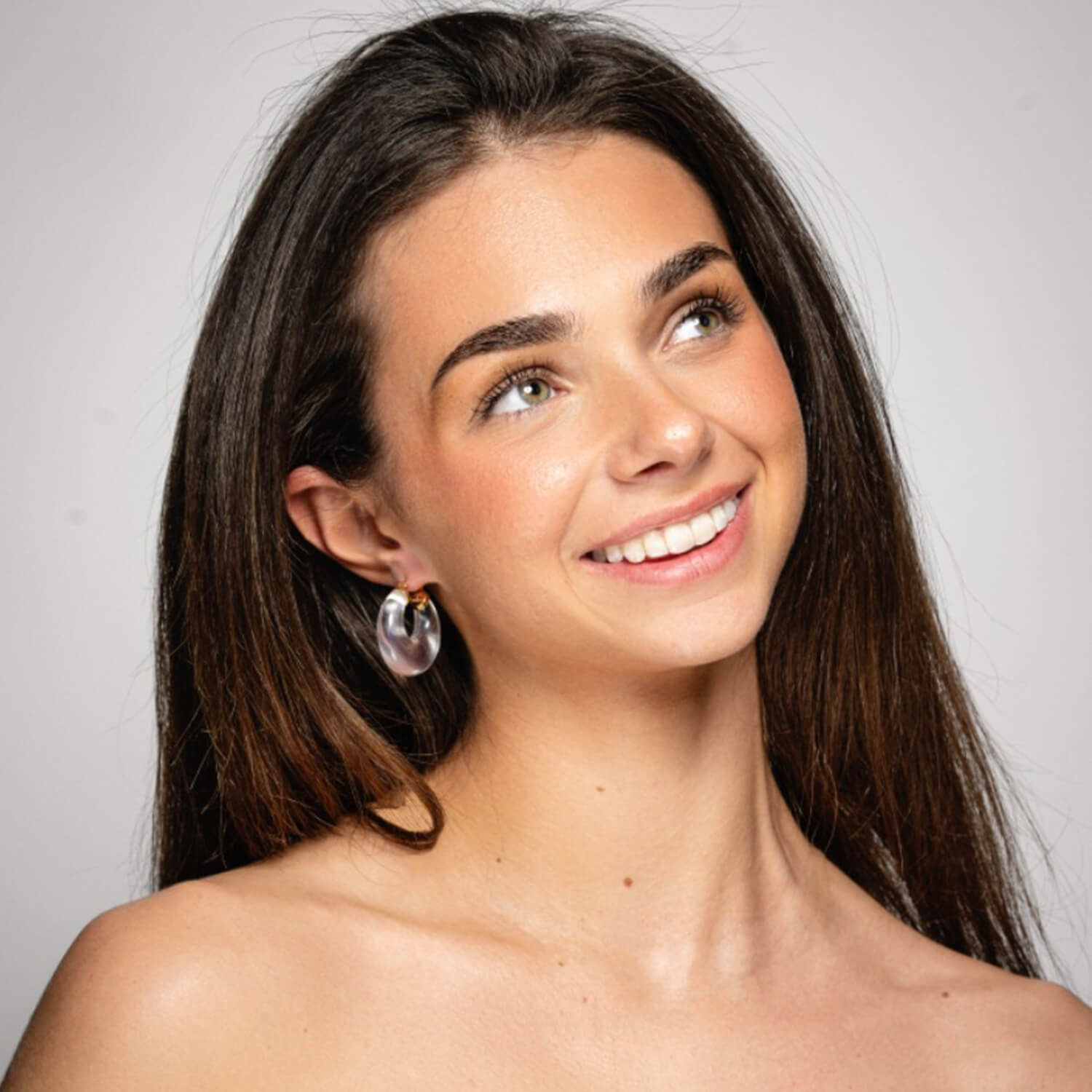 TEEK - Clear Chunky Graduated Hoop Earrings JEWELRY TEEK GNH