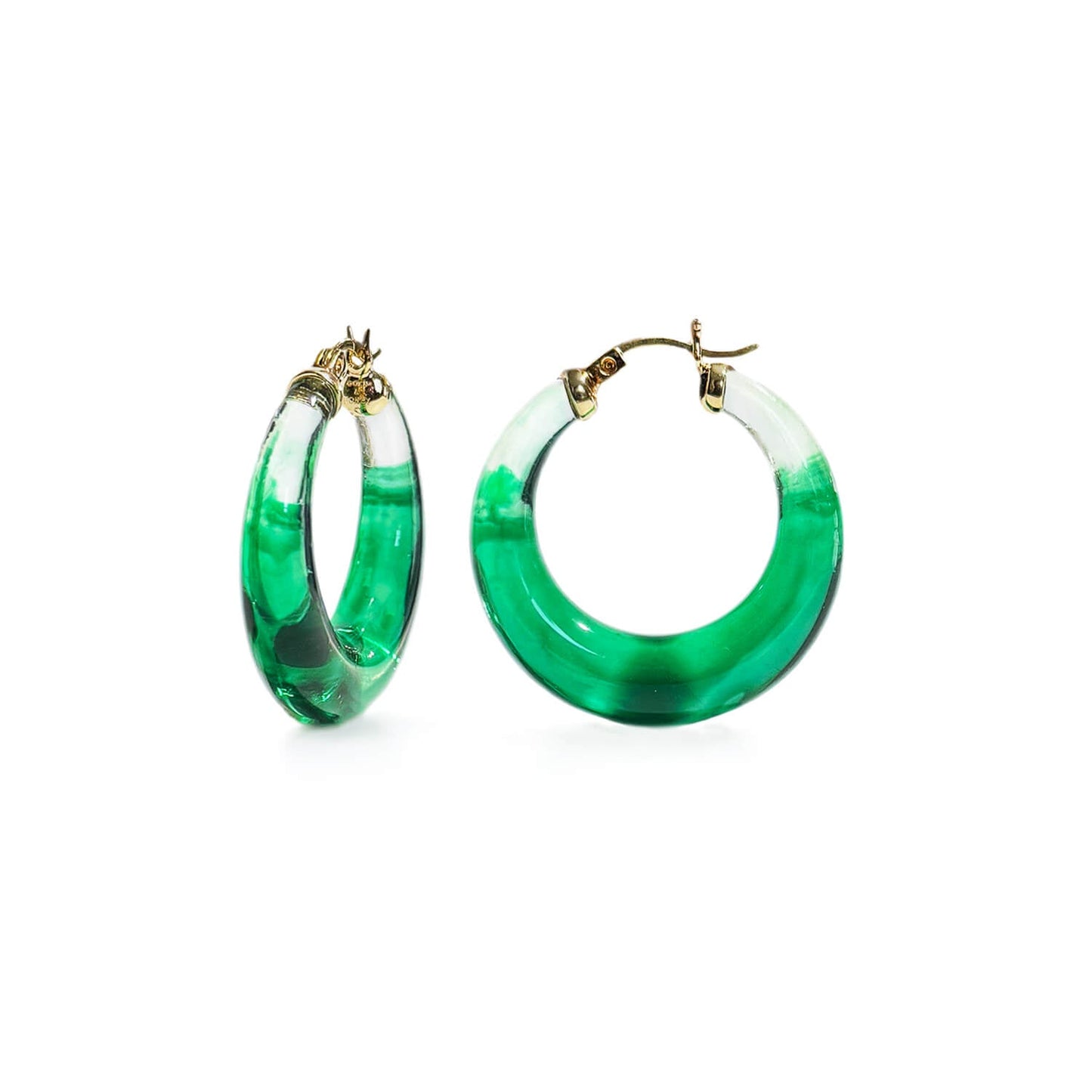 TEEK - Painted Graduated Lucite Hoop Earrings JEWELRY TEEK GNH GREEN