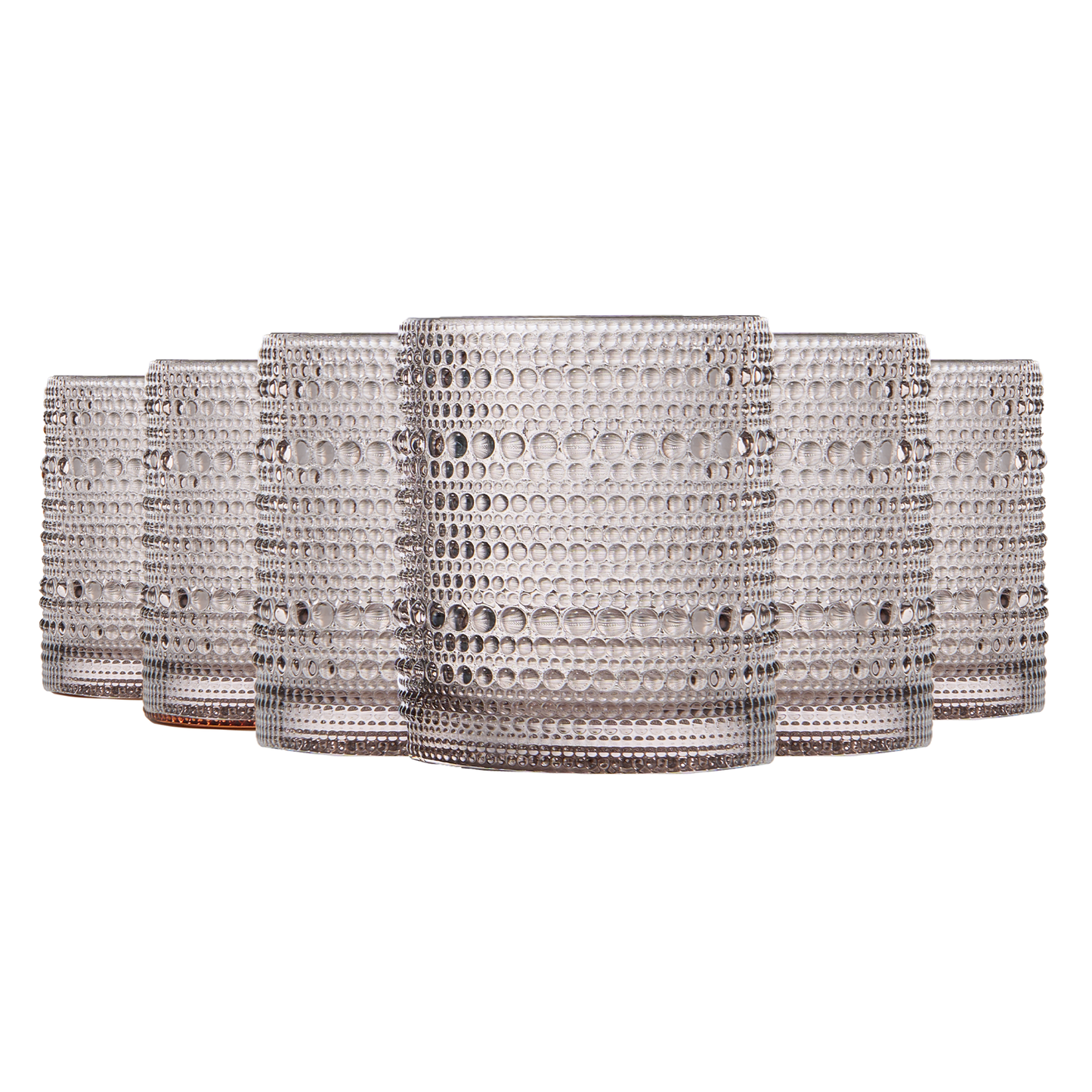 TEEK - Tonal Hobnail Lowball Glassware Set of 6 HOME DECOR TEEK KS Smoke Grey