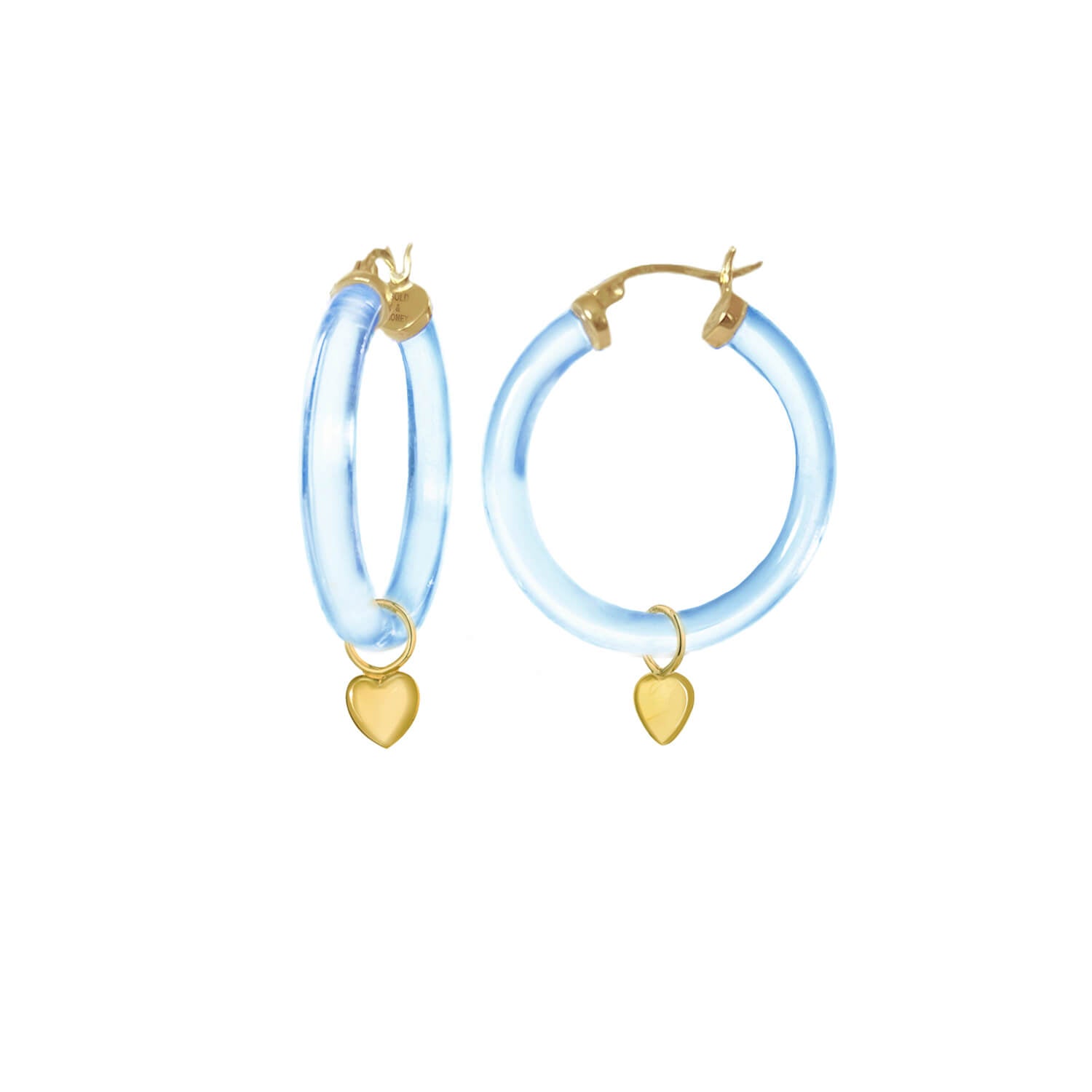 TEEK - Heart Charm Lucite Hoop Earrings JEWELRY TEEK GNH PASTEL BLUE