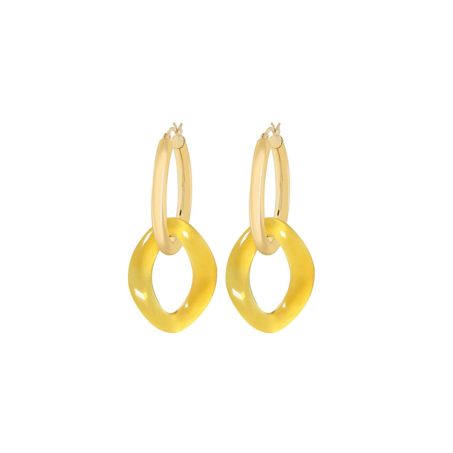 TEEK - Lucite Curb Link Hoop Earrings JEWELRY TEEK GNH HONEY