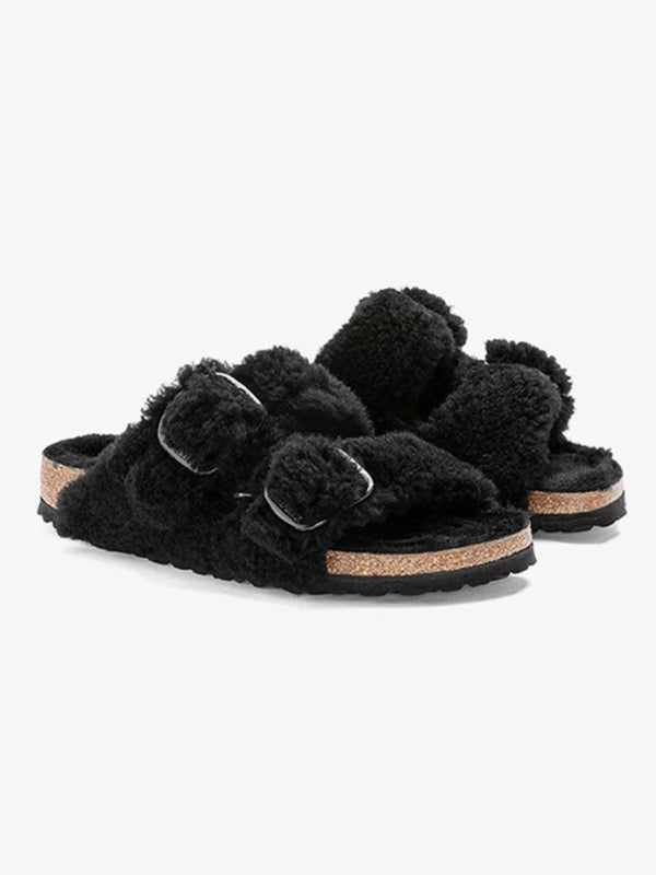 TEEK - Cork Sole Fluff Sandals SHOES TEEK K   