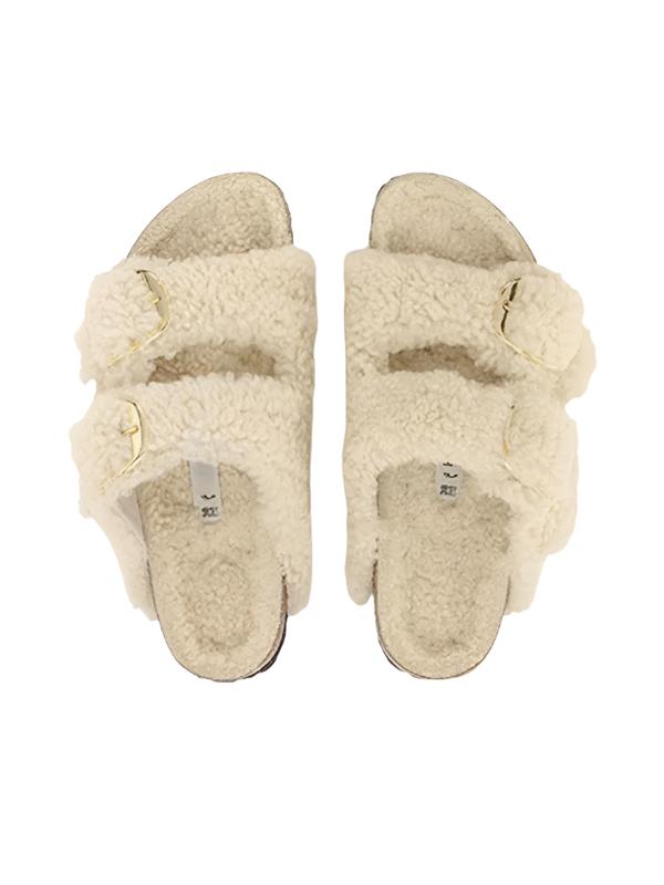 TEEK - Cork Sole Fluff Sandals SHOES TEEK K White 5.5 