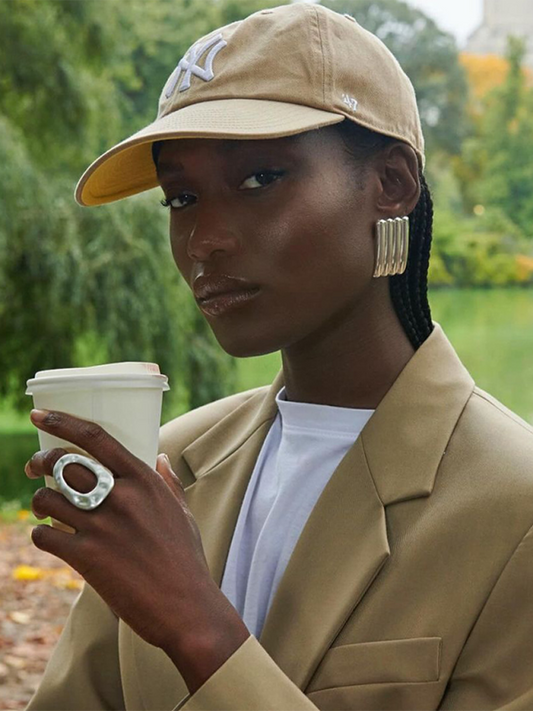 TEEK - Simple Silver Striped Earrings JEWELRY TEEK K   