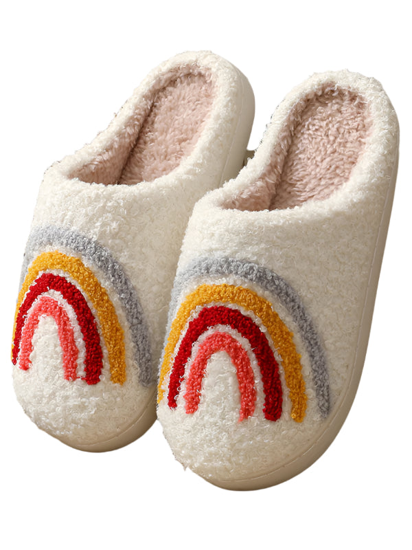 TEEK - White Rainbow Pattern Cotton Slippers SHOES TEEK K 6