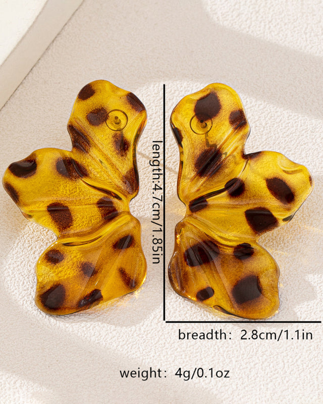 TEEK - Acrylic Leopard Leaf Flower Earrings JEWELRY TEEK K