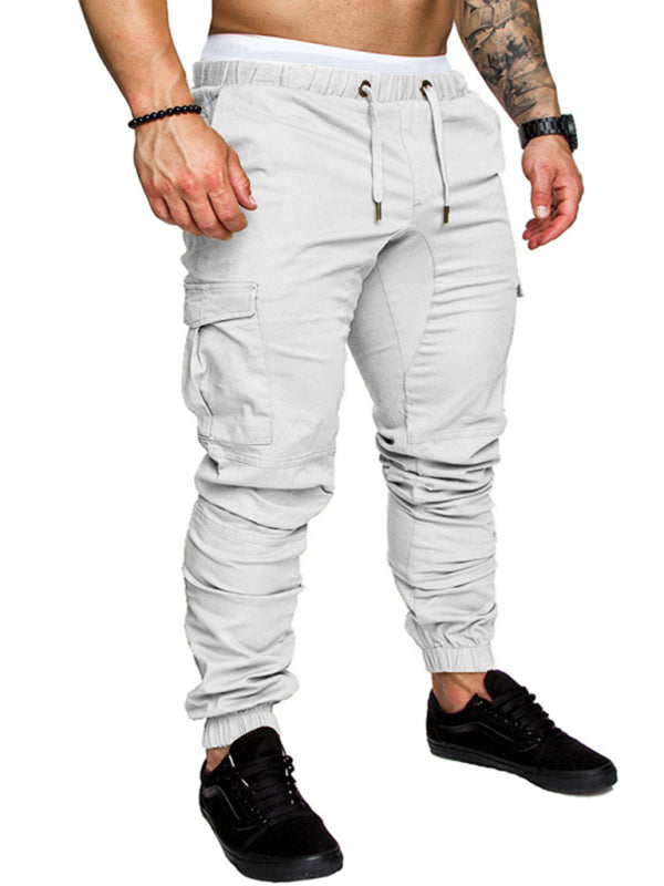 TEEK - Mens Casual Tether Elastic Trousers PANTS TEEK K White M
