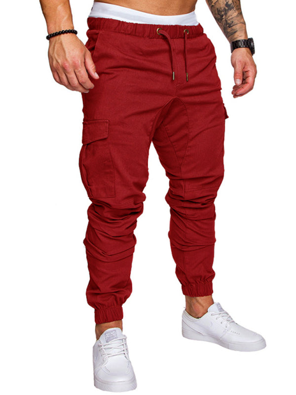 TEEK - Mens Casual Tether Elastic Trousers PANTS TEEK K Wine Red M