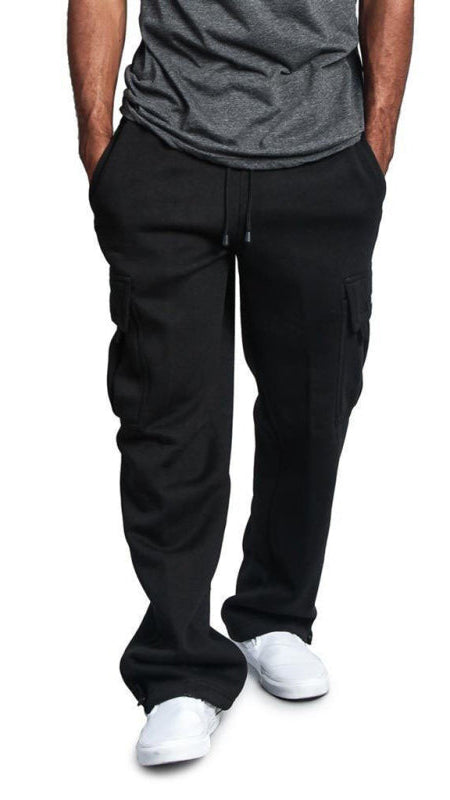 TEEK - Mens Elastic Waist Multi-Pocket Cargo Pants PANTS TEEK K Black S
