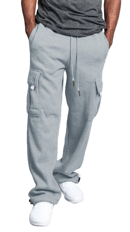 TEEK - Mens Elastic Waist Multi-Pocket Cargo Pants PANTS TEEK K Grey S