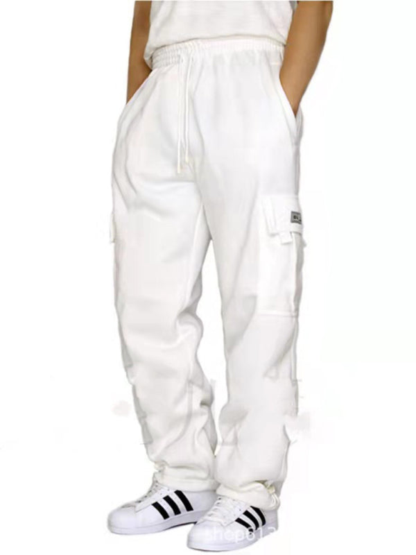 TEEK - Sports Leisure Loose Multi-Pocket Mens Pants PANTS TEEK K White S 