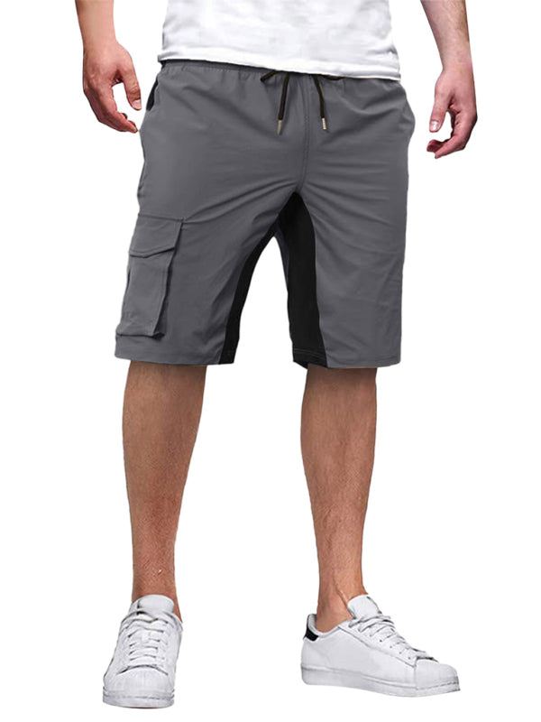 TEEK - Drawstring Color Block Casual Shorts SHORTS TEEK K Charcoal Grey M 