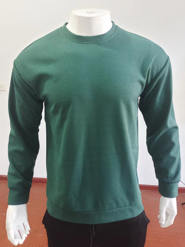TEEK - Mens Waffle Thin Long-Sleeved Sweater TOPS TEEK K   
