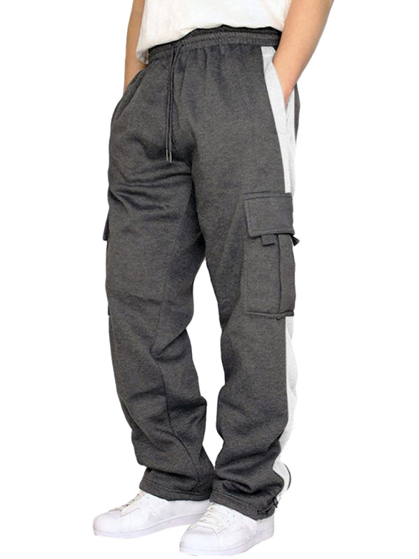 TEEK - Mens Velvet Loose Multi-Pocket Lanyard Overalls  TEEK K Charcoal Grey M 