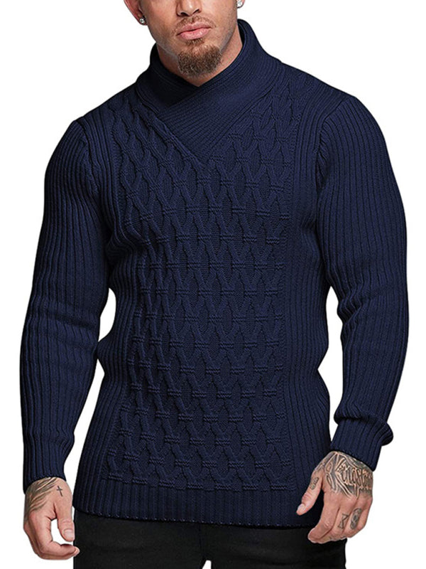 TEEK - Mens Cable Knit Shawl Collar Sweater TOPS TEEK K