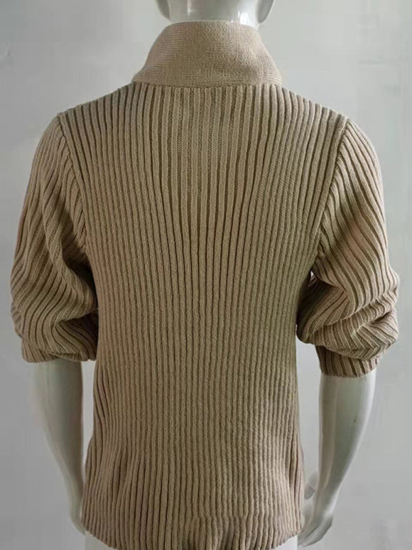 TEEK - Mens Cable Knit Shawl Collar Sweater TOPS TEEK K