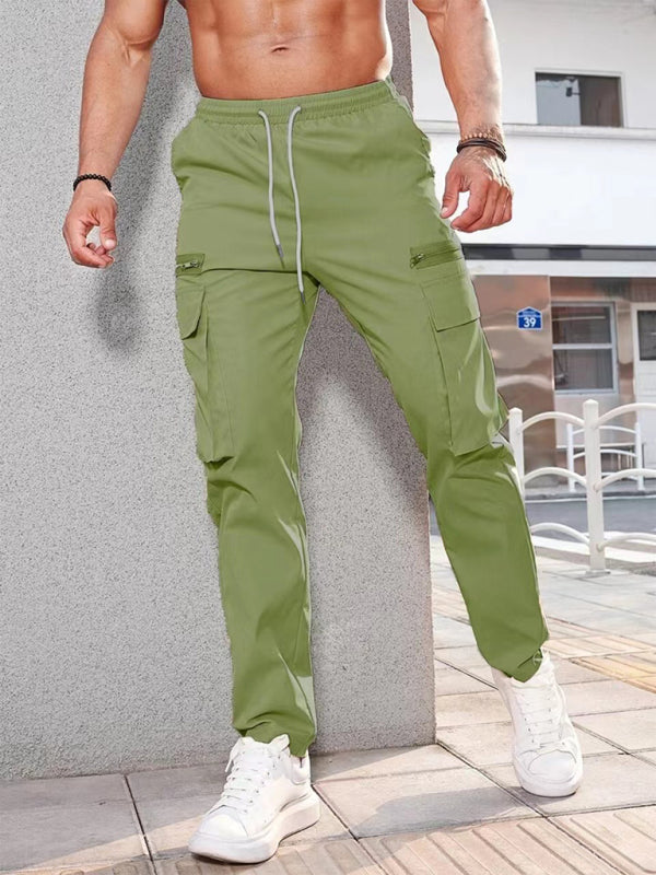 TEEK - Mens Sports Zipper Pants PANTS TEEK K Olive Green S 