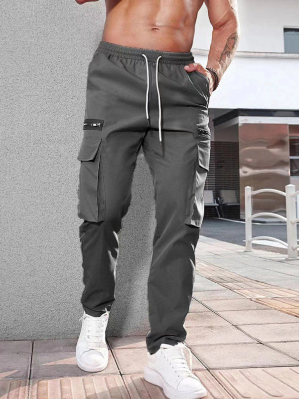 TEEK - Mens Sports Zipper Pants PANTS TEEK K Charcoal Grey S 