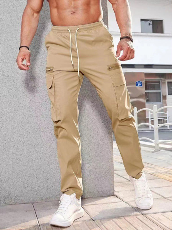 TEEK - Mens Sports Zipper Pants PANTS TEEK K Khaki S 