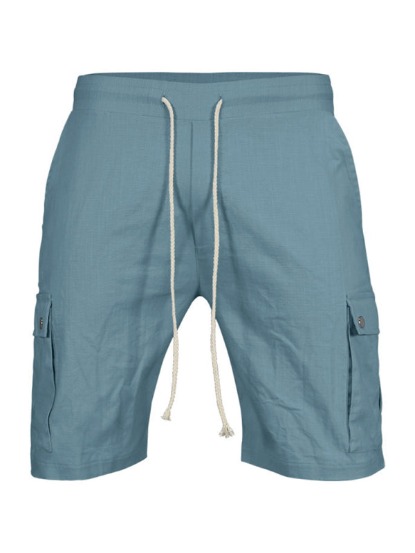 TEEK - Mens Slim Drawstring Quarter Leg Cargo Shorts SHORTS TEEK K Clear Blue S 