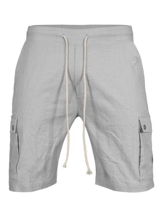 TEEK - Mens Slim Drawstring Quarter Leg Cargo Shorts SHORTS TEEK K Misty Grey S 