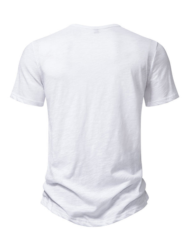 TEEK - Mens Henley Casual Short Sleeve T-Shirt TOPS TEEK K   