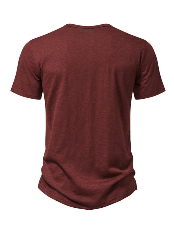 TEEK - Mens Henley Casual Short Sleeve T-Shirt TOPS TEEK K   