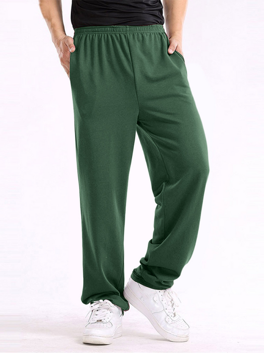 TEEK - Mens Straight Solid Color Loose Trousers PANTS TEEK K Green Black Jasper S 