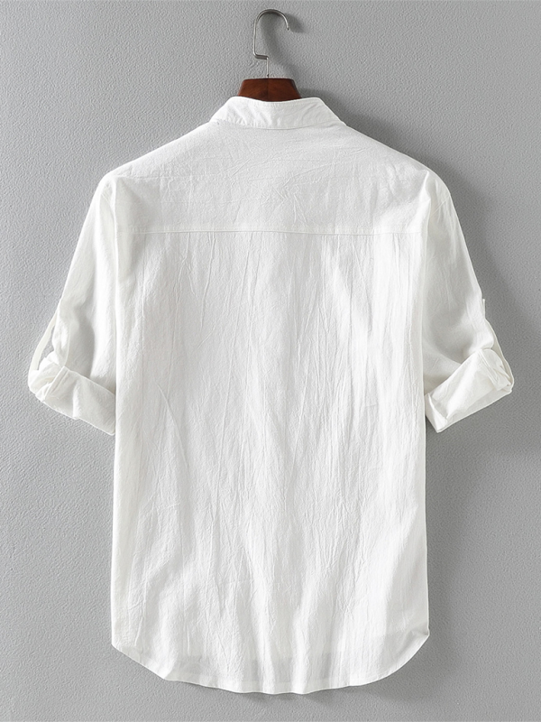 TEEK - Mens Solid Color Collar Short Sleeve Shirt TOPS TEEK K   