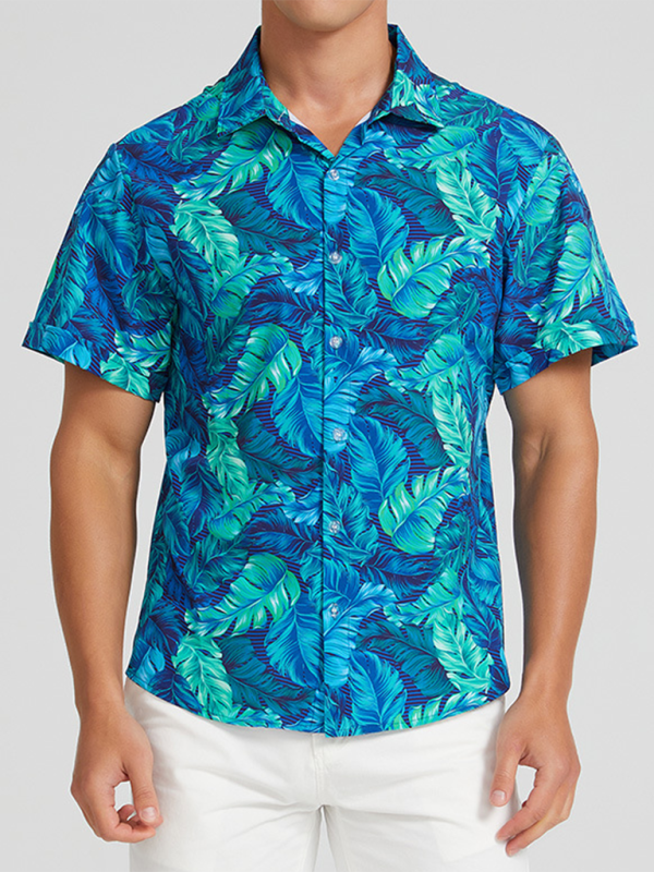 TEEK - Mens Beach Hawaiian Short Sleeve Shirt TOPS TEEK K Spearmint Viridis S 